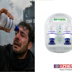 OPTİSOL Biber Gazı Ve Tüm Kimyasal Mağruziyeti İçin Göz Yıkama Solüsyonu & Göz Duşu İkili İstasyon