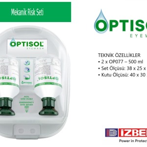 OPTISOL İstasyonlu Göz Yıkama Solüsyonu & Göz Duşu Yeşil/Toz İçin 500 ML - 2 'Li
