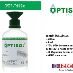OPTISOL Göz Duşu Ve Yıkama Solüsyonu Yeşil/Toz İçin 500 Ml