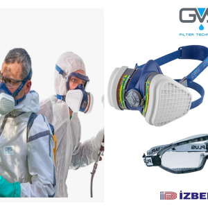 GVS ABEK1P3RD Zehirli Gazlar (Kükürt Dioksit Hidrojen Sülfür Amonyak) Gaz Maskesi (FİLTRELİ)+Kapalı Gözlük