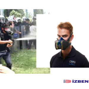 GVS 488 R D ABEK1 Biber Duman Ve Sis İçin Tam Koruma Yarım Yüz Gaz Maskesi (Filtre İle Birlikte)