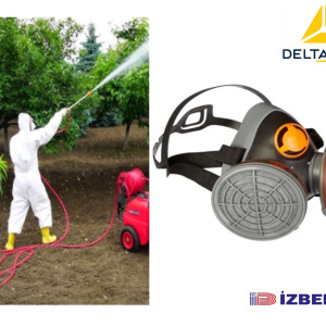 Delta Plus M6400+A2 Tarım ilaçlama İçin Yarım Yüz Gaz Maskesi (Filtre İle Beraber)