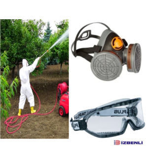 Delta Plus M6400 A2 Tarım ilaçlama İçin Yarım Yüz Gaz Maskesi (Filtre İle Beraber) + Goggle Gözlük